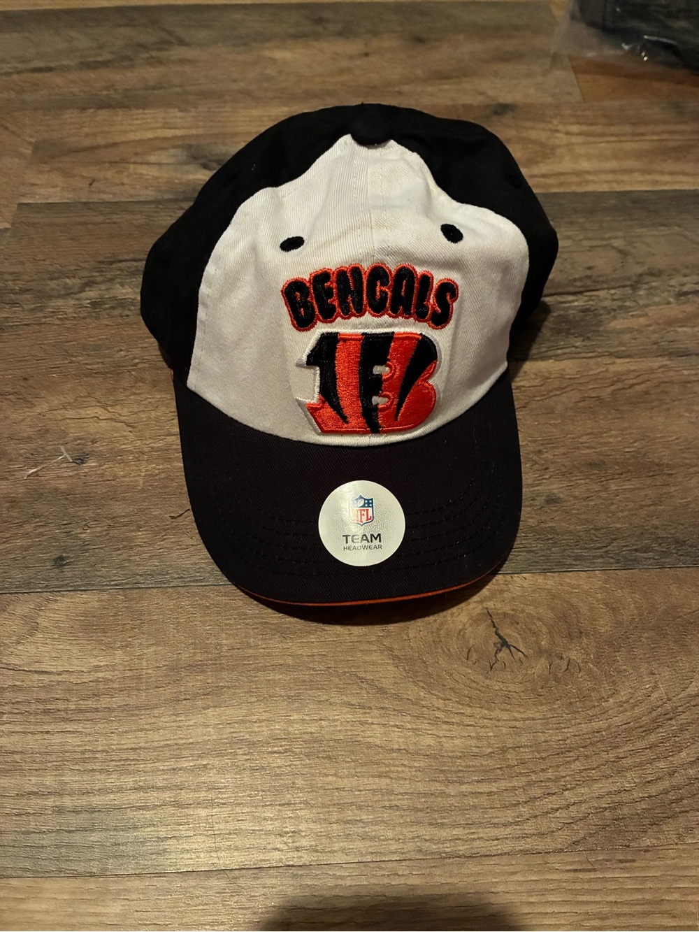 Hat underside with barcode sticker